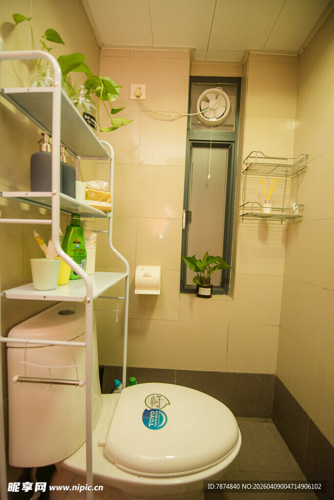 简约清新风的卫生间一角