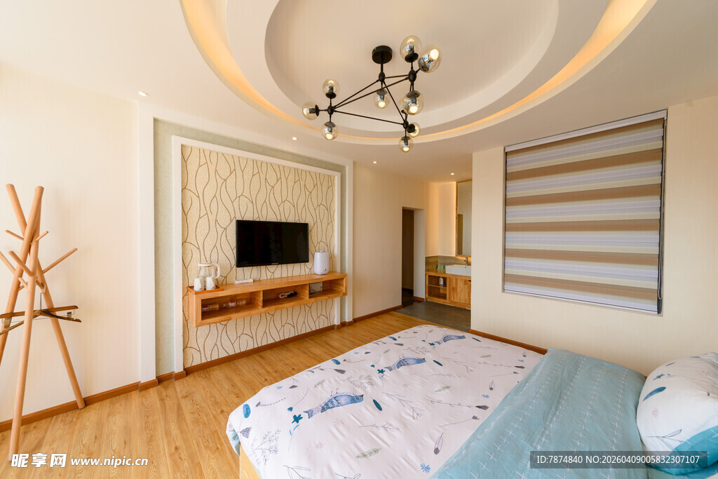 简约温馨卧室室内场景