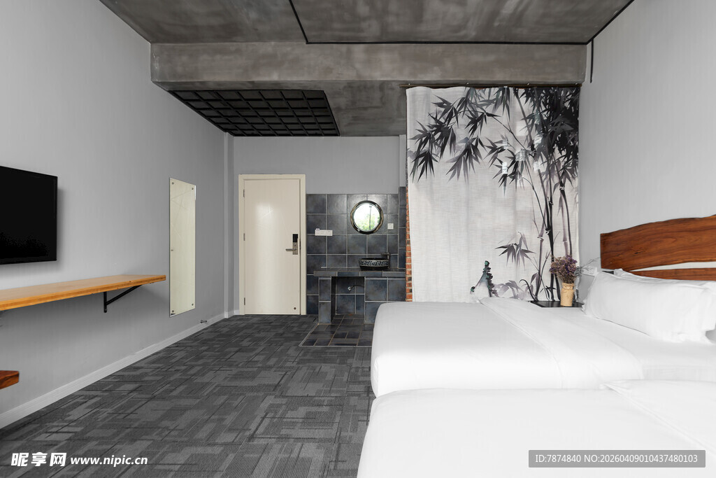 现代简约风卧室室内场景