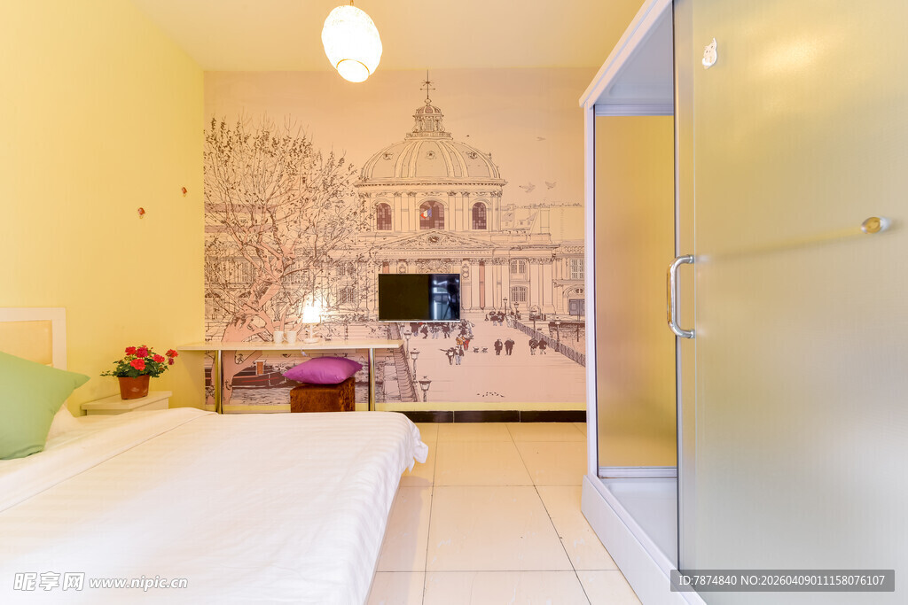 温馨简约风卧室室内场景