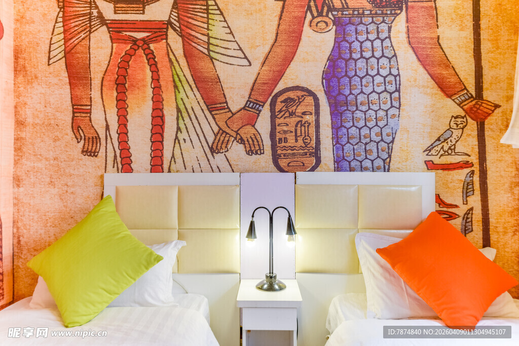 埃及风主题卧室温馨场景