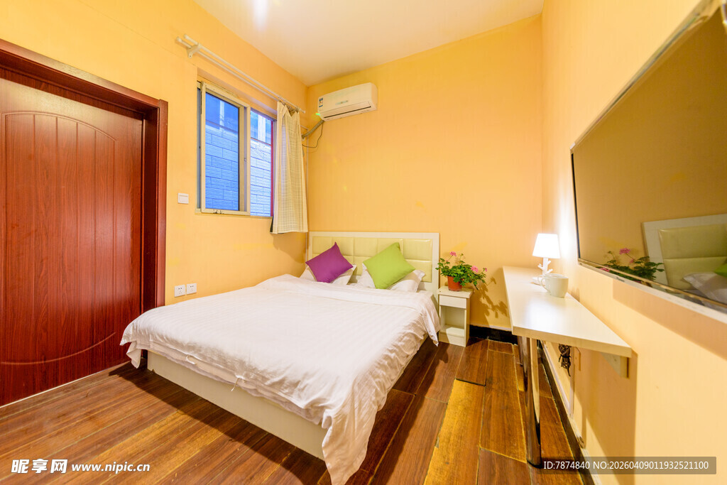 温馨简约卧室室内场景