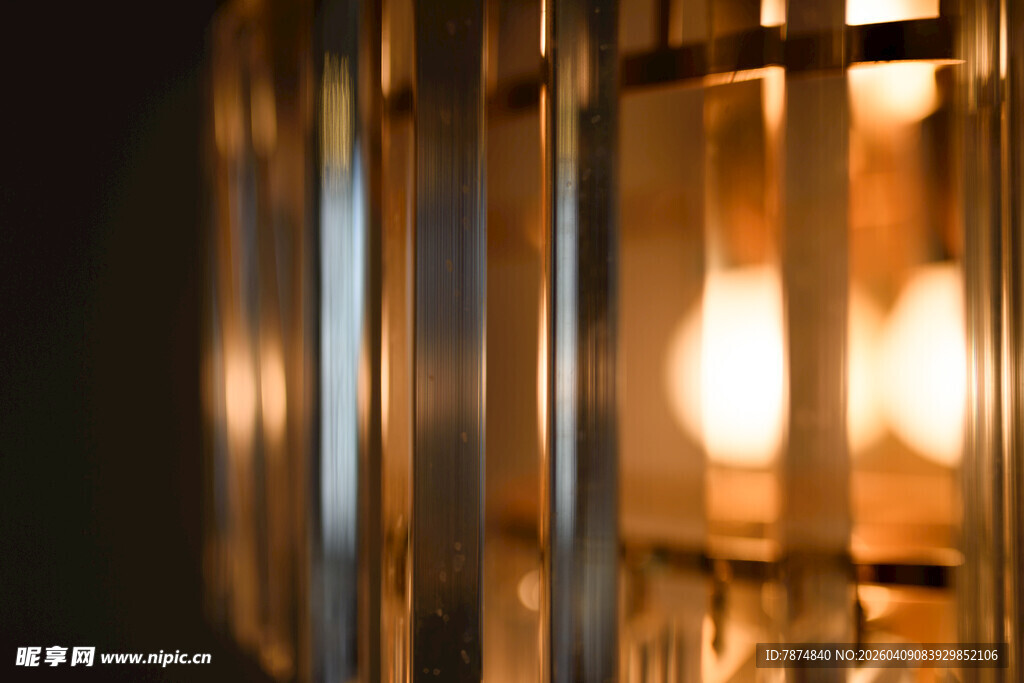 暖光玻璃灯罩特写