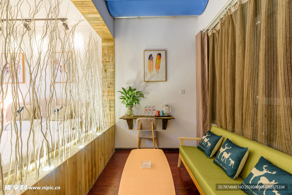 清新雅致的室内休闲角落