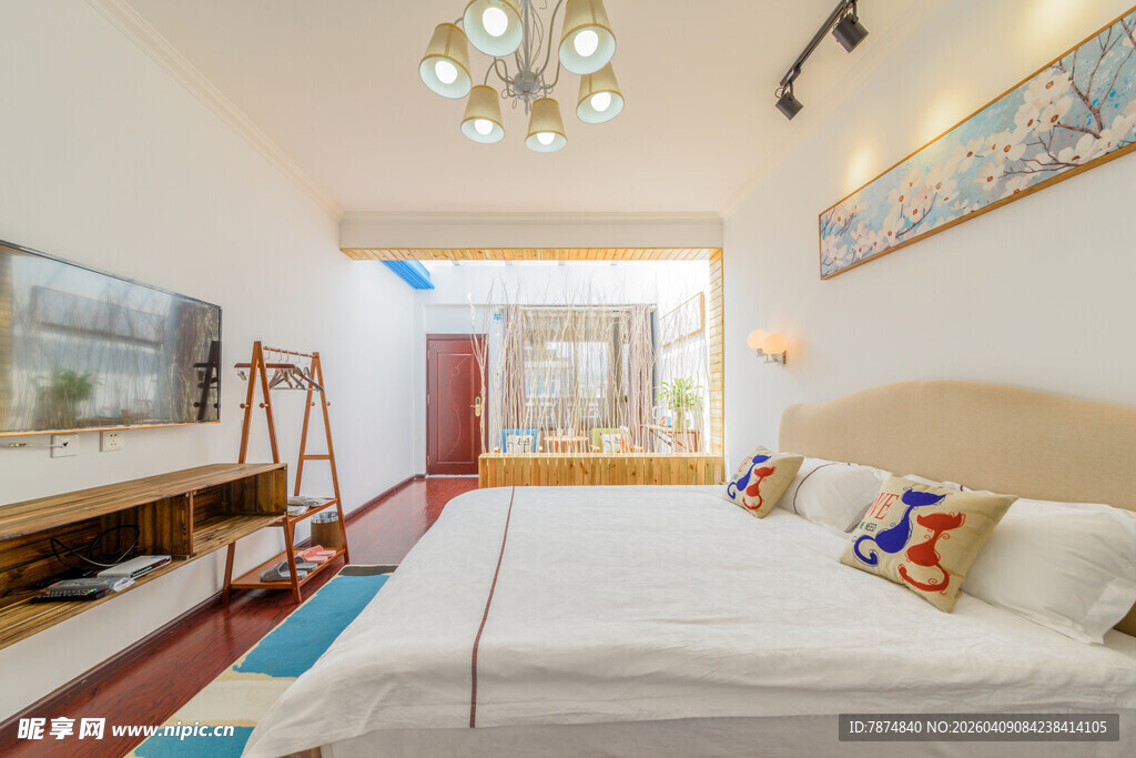 温馨简约风卧室室内场景