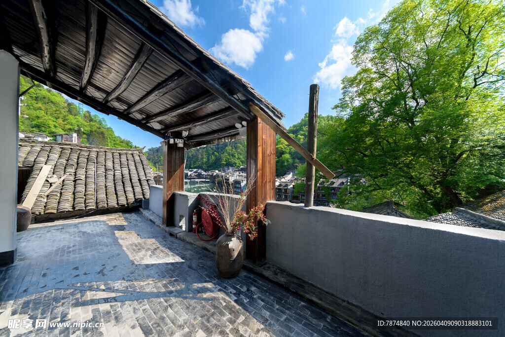 户外木质廊架景观