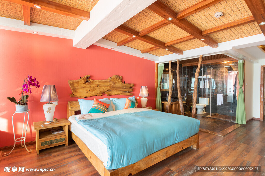 温馨粉色系卧室室内场景