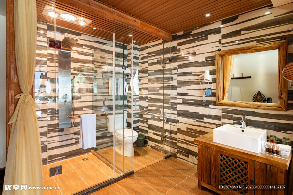 现代木质风浴室设计