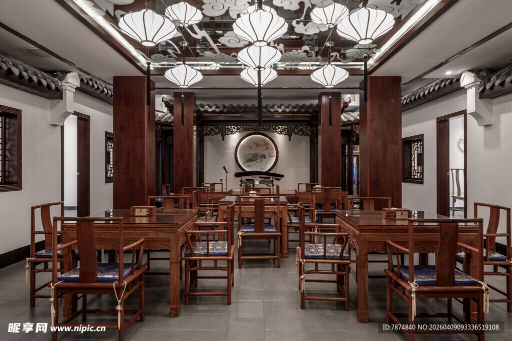 中式古典会议室场景