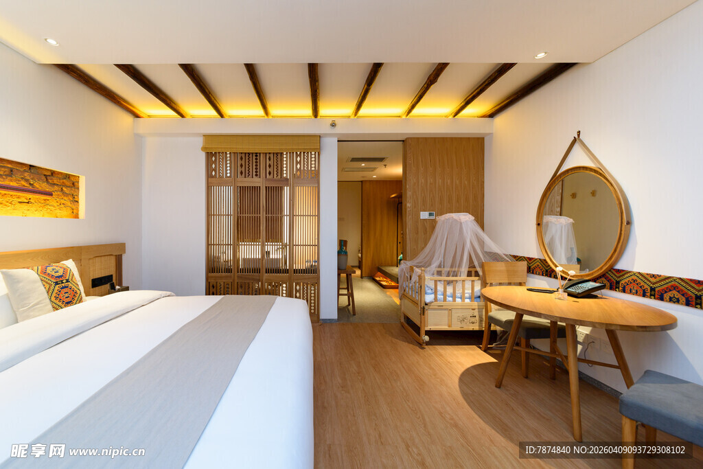 温馨现代风卧室室内场景