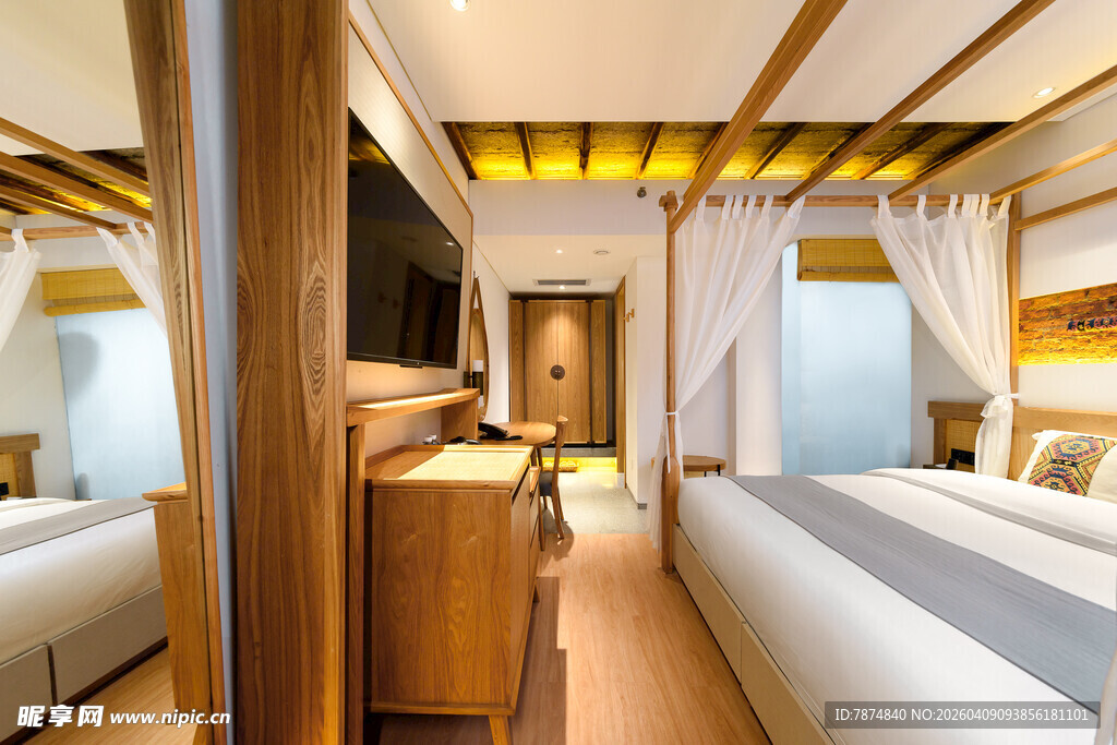 温馨木质风卧室室内景致