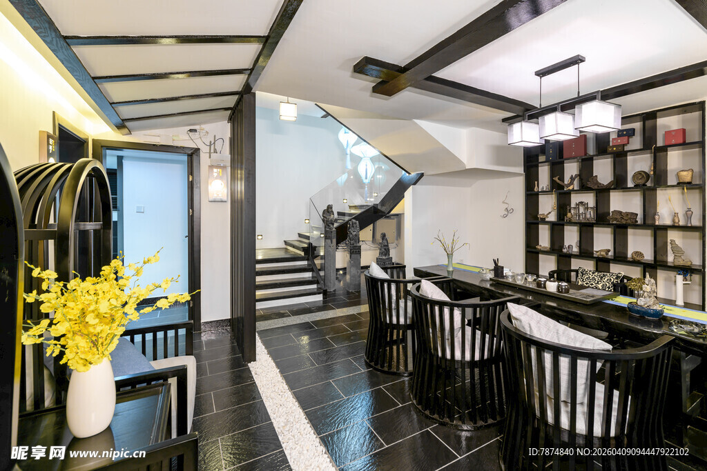 现代中式风格家居室内场景