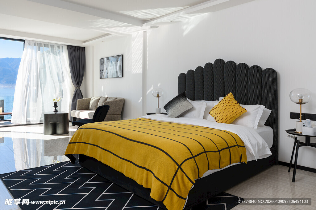 现代简约风卧室温馨场景