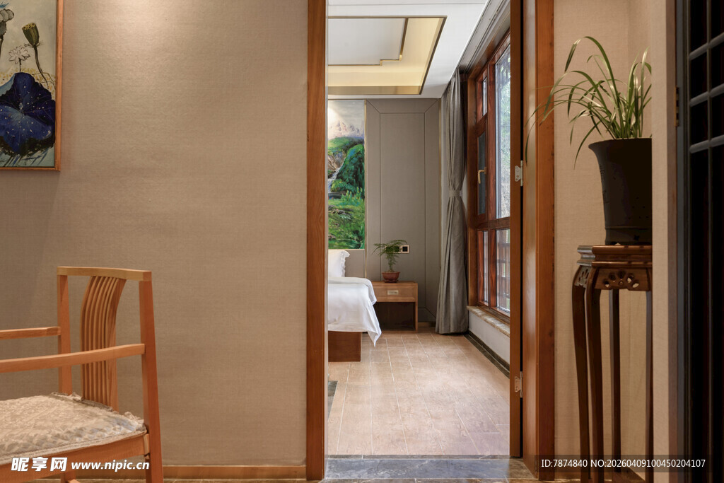 中式风格室内走廊景致