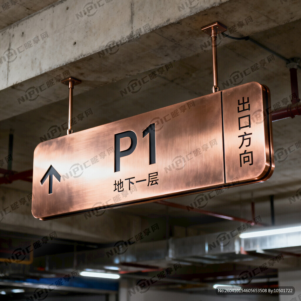 玫瑰金车库指示吊牌