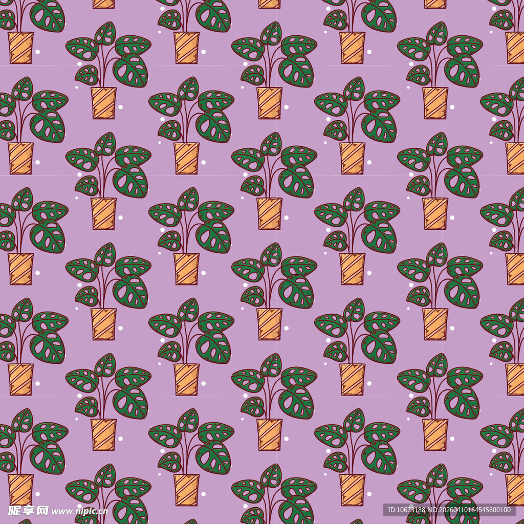 盆栽矢量图案背景