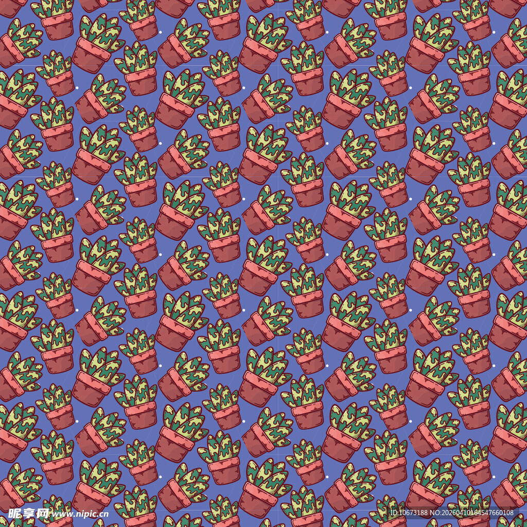 盆栽矢量图案背景