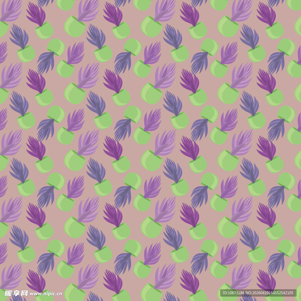 盆栽矢量图案背景