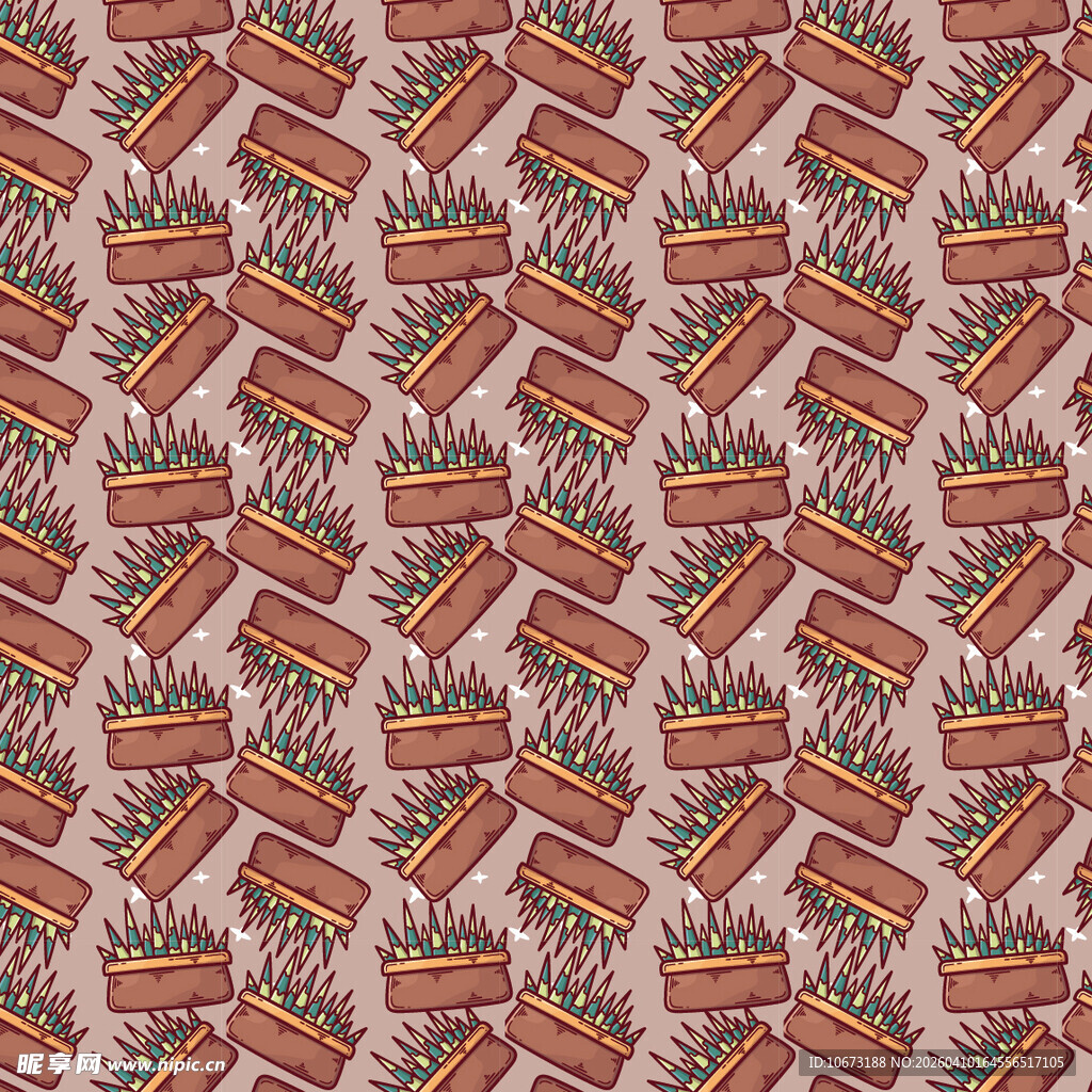 盆栽矢量图案背景