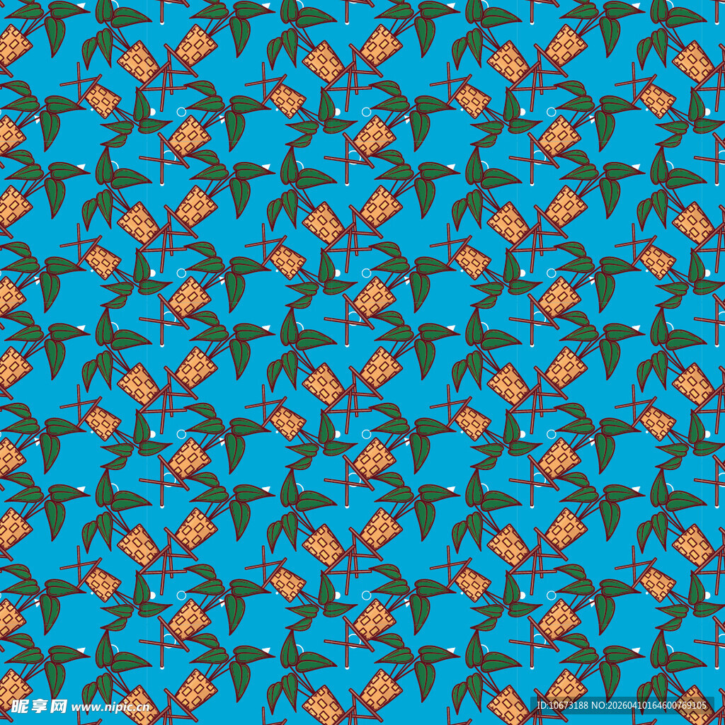 盆栽矢量图案背景