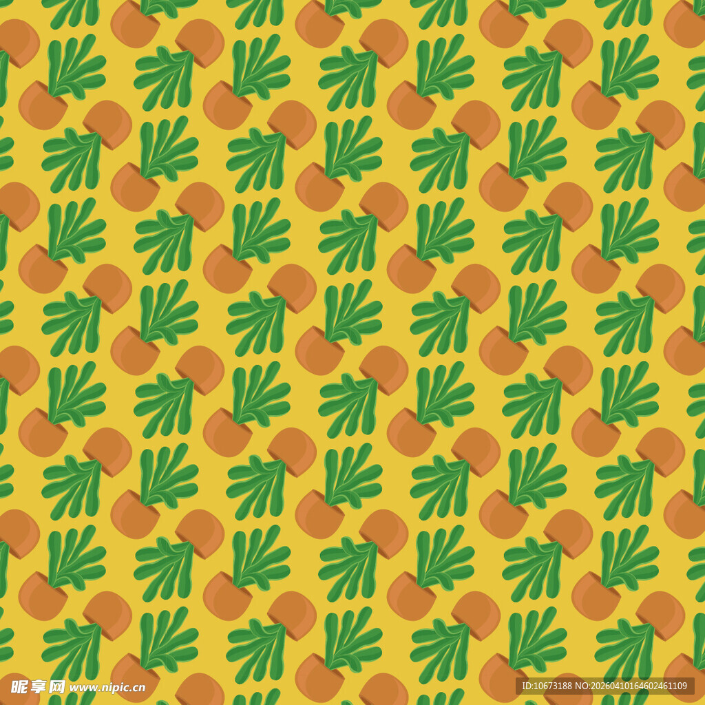 盆栽矢量图案背景