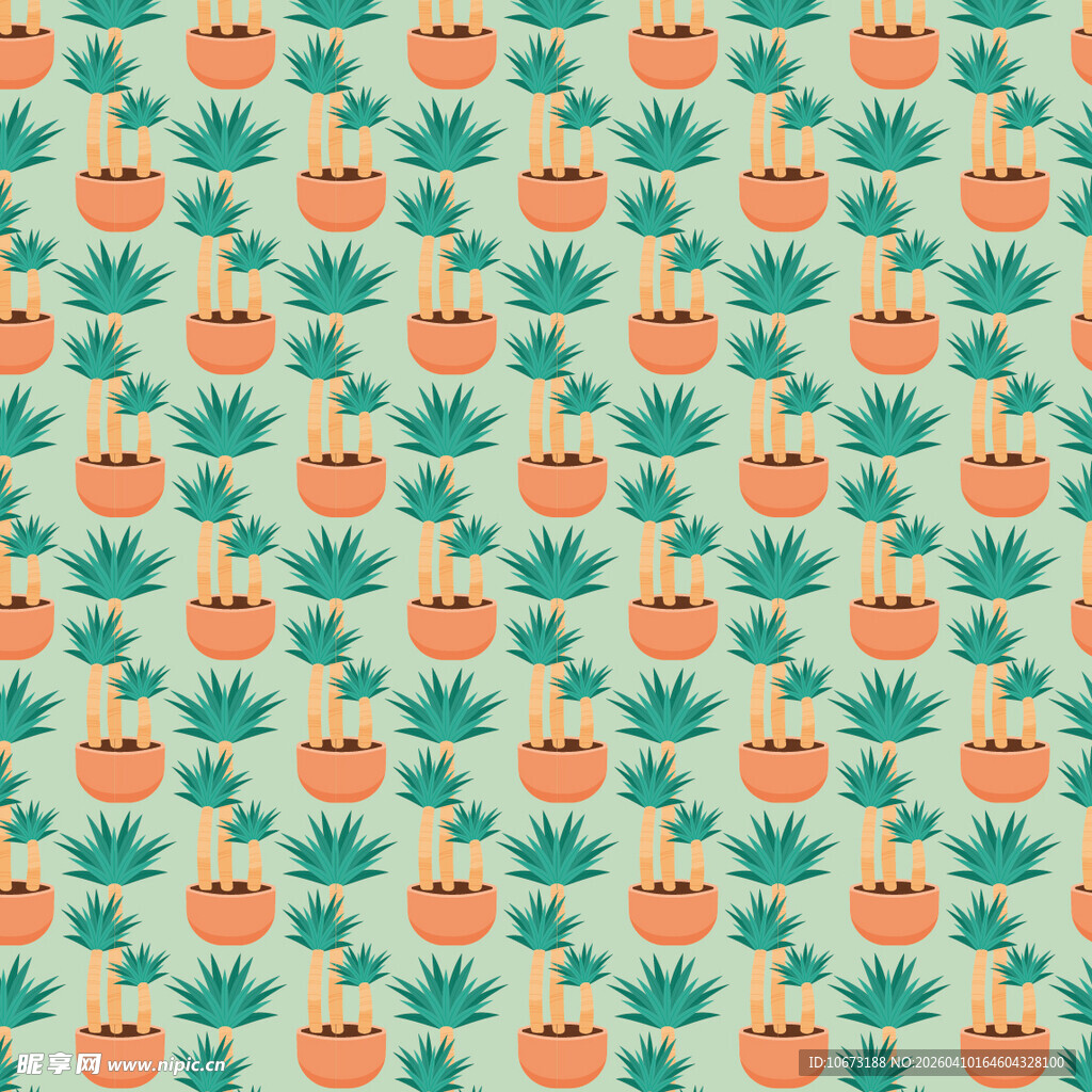 盆栽矢量图案背景
