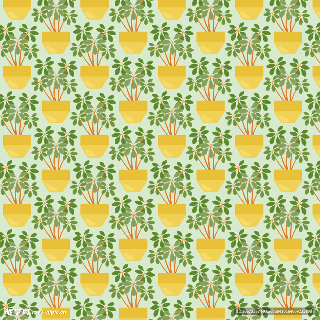 盆栽矢量图案背景