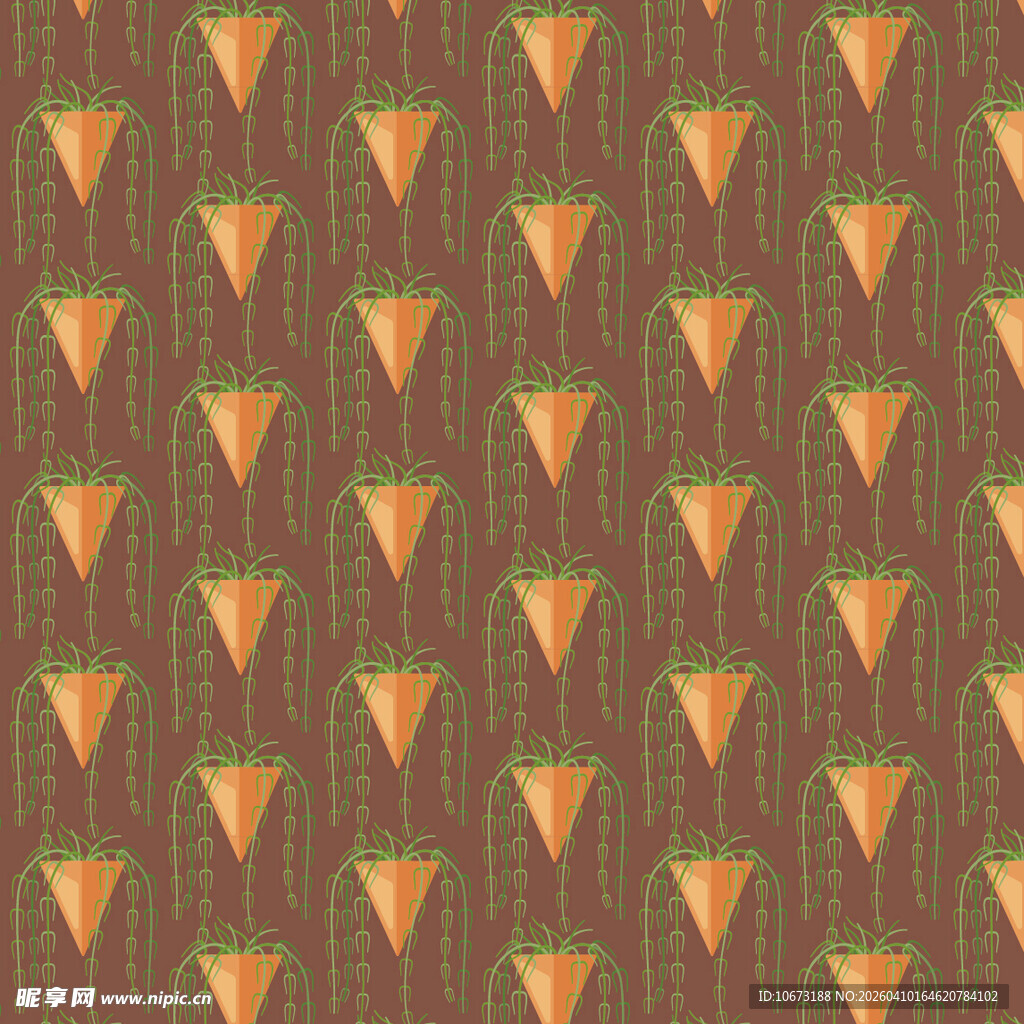 盆栽矢量图案背景