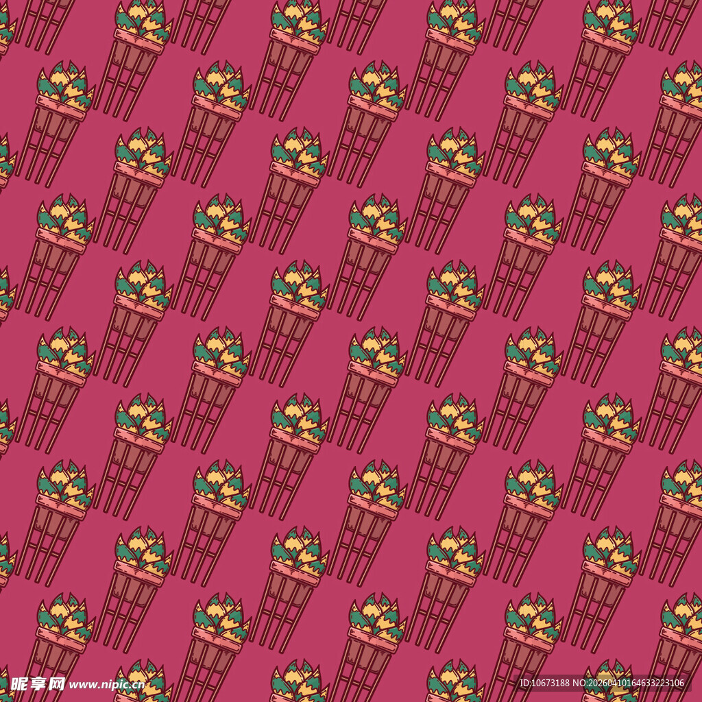 盆栽矢量图案背景