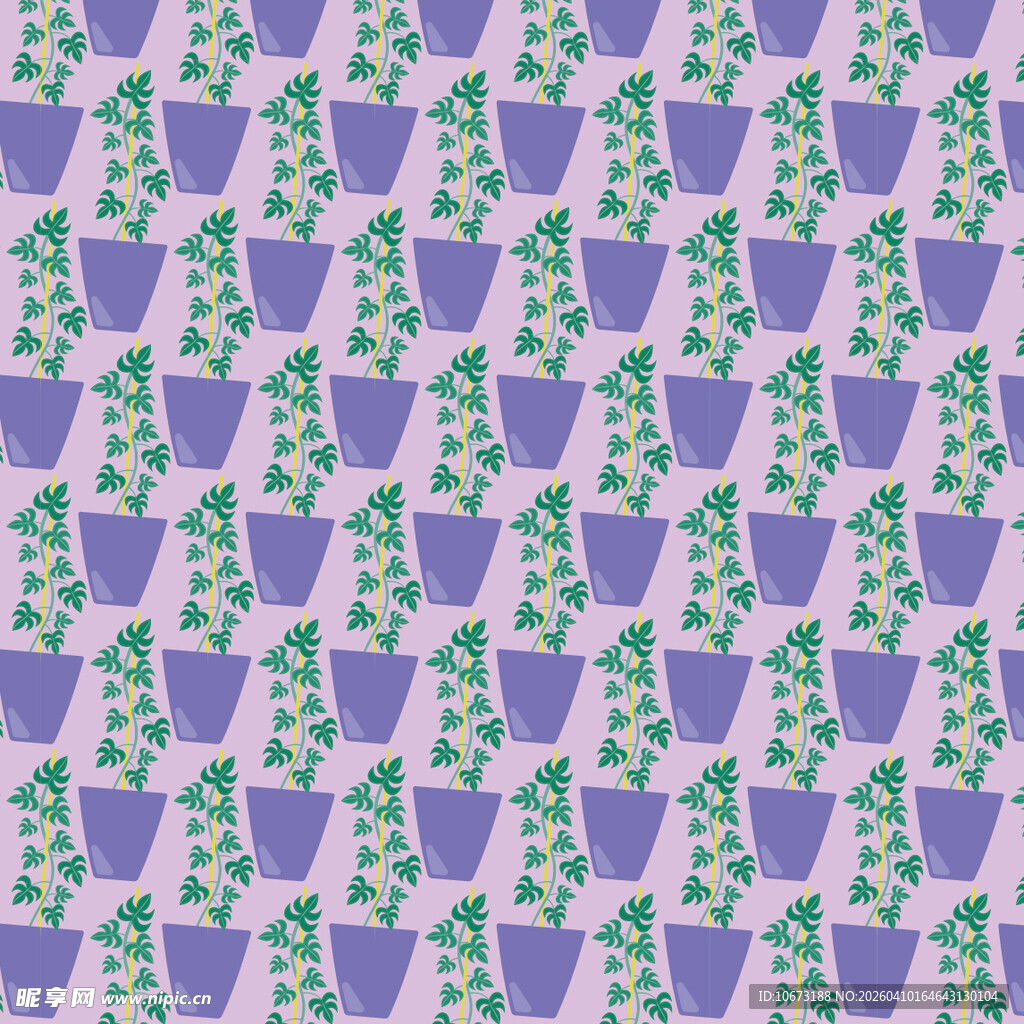 盆栽矢量图案背景