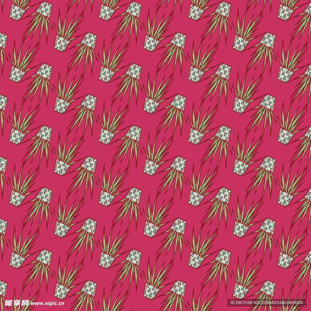 盆栽矢量图案背景