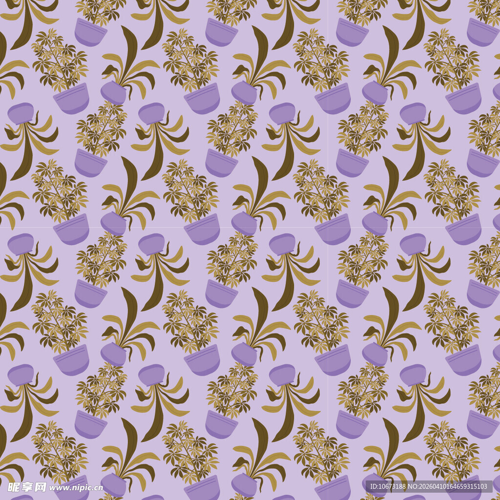 盆栽矢量图案背景