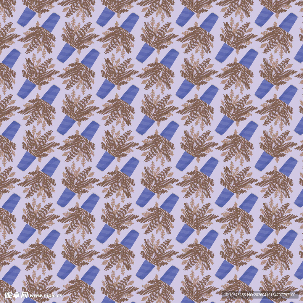 盆栽矢量图案背景