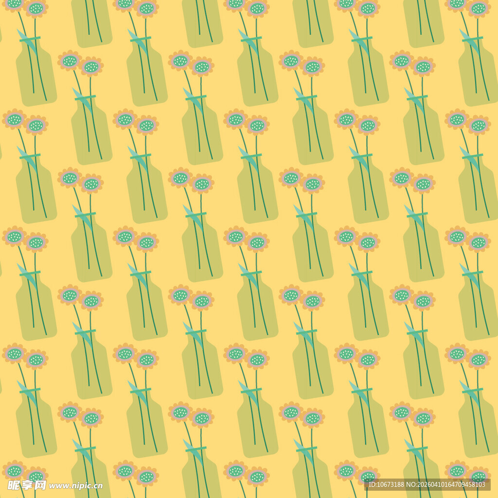 盆栽矢量图案背景