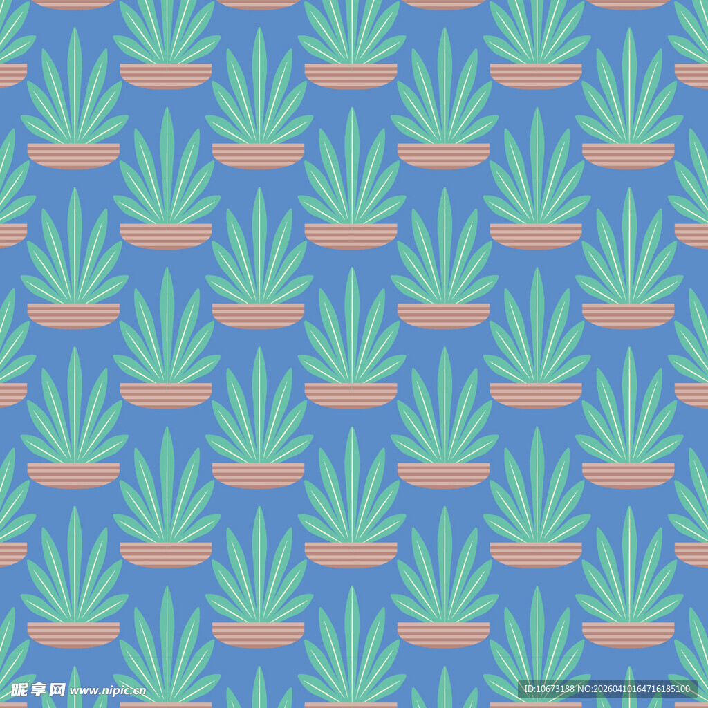 盆栽矢量图案背景
