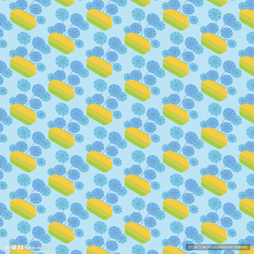 盆栽矢量图案背景