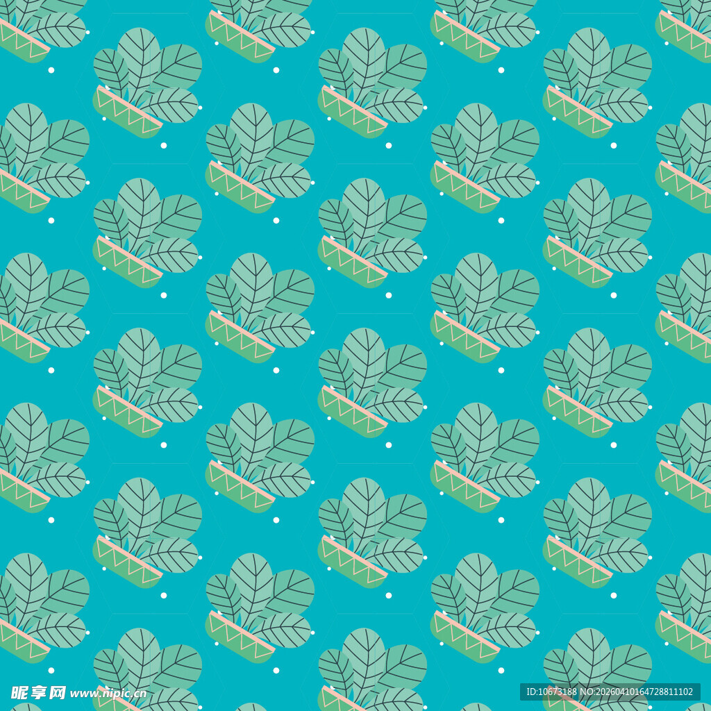 盆栽矢量图案背景
