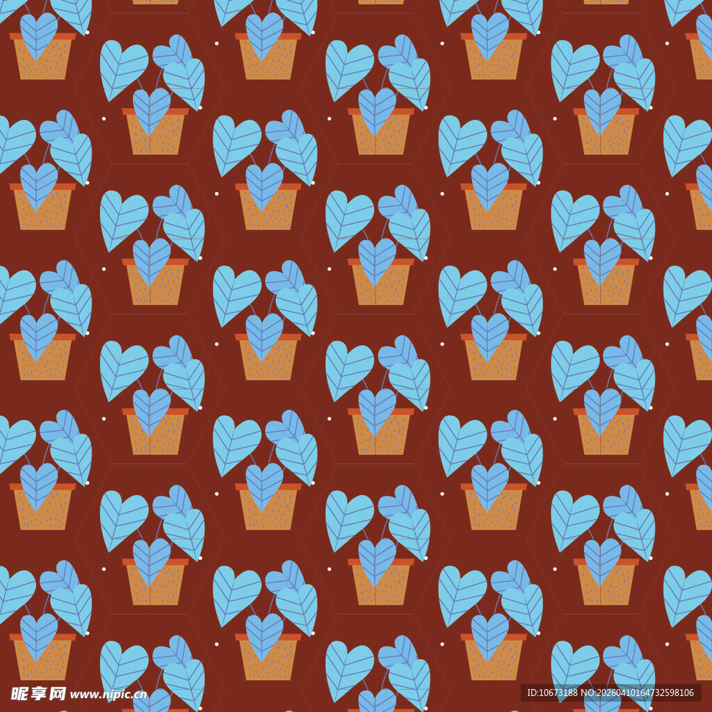 盆栽矢量图案背景