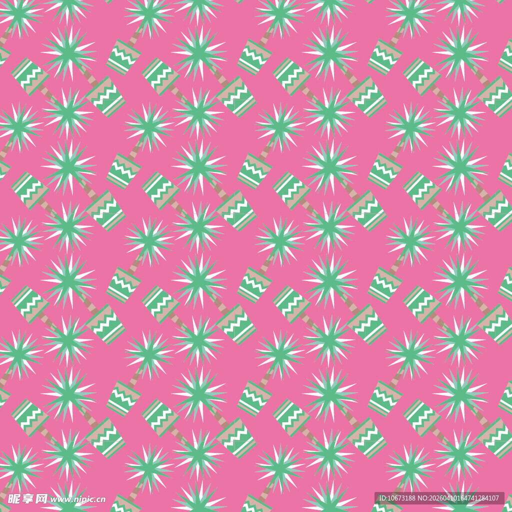 盆栽矢量图案背景