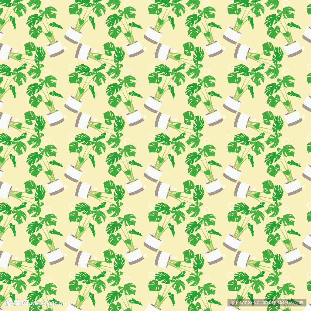 盆栽矢量图案背景