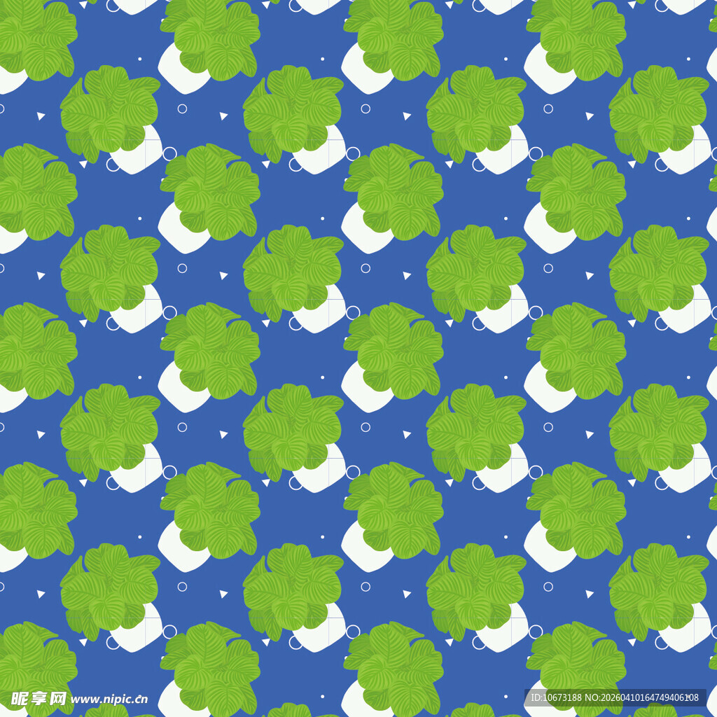 盆栽矢量图案背景