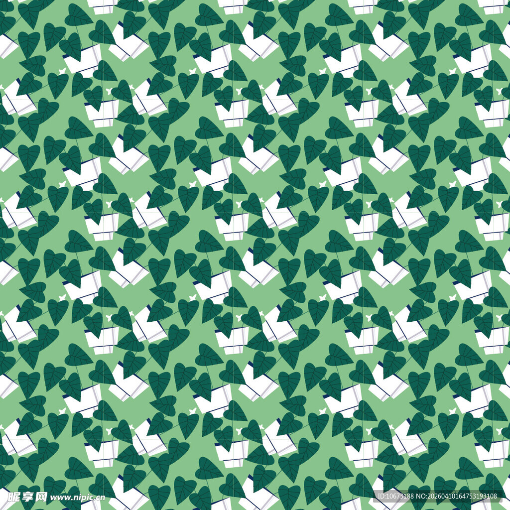 盆栽矢量图案背景