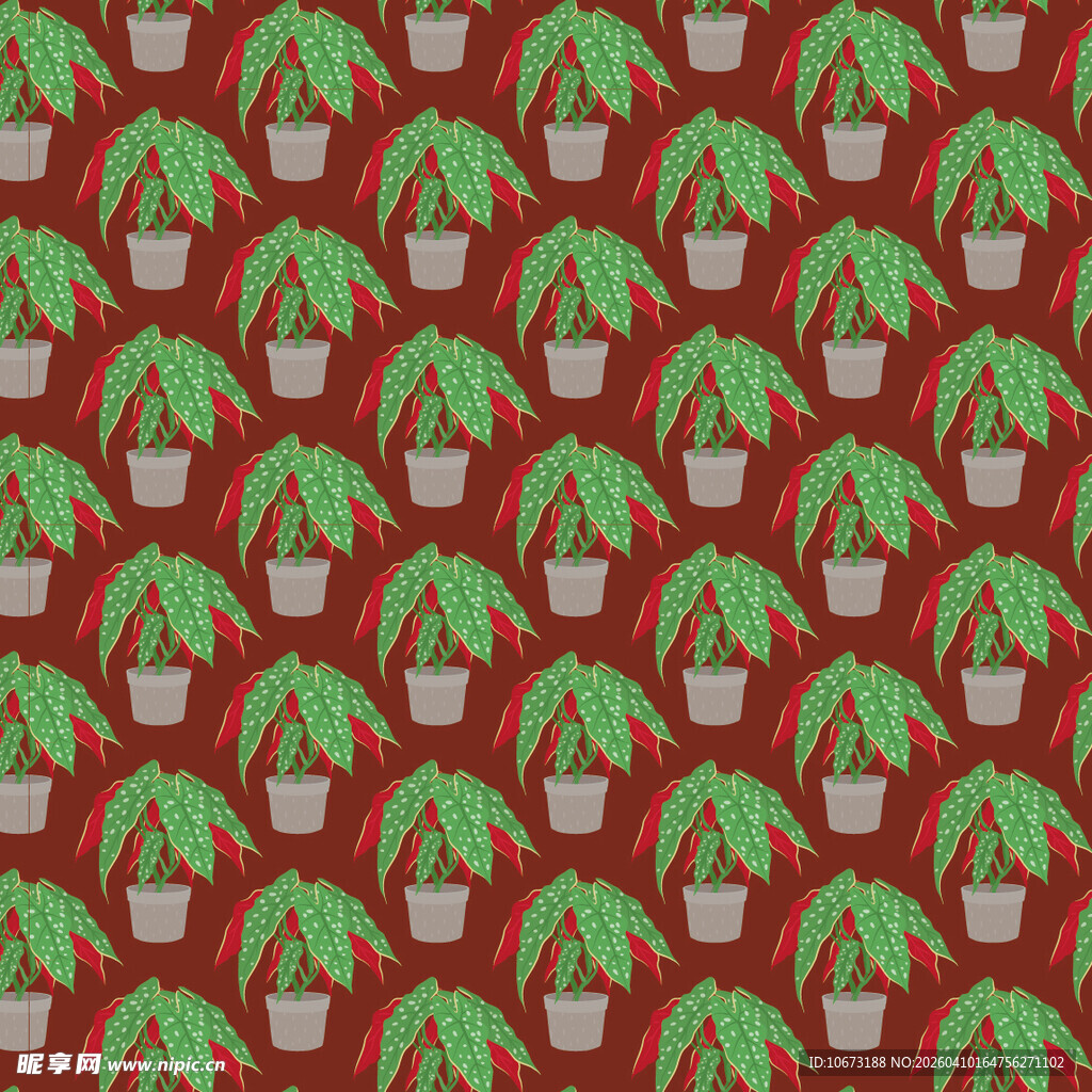 盆栽矢量图案背景