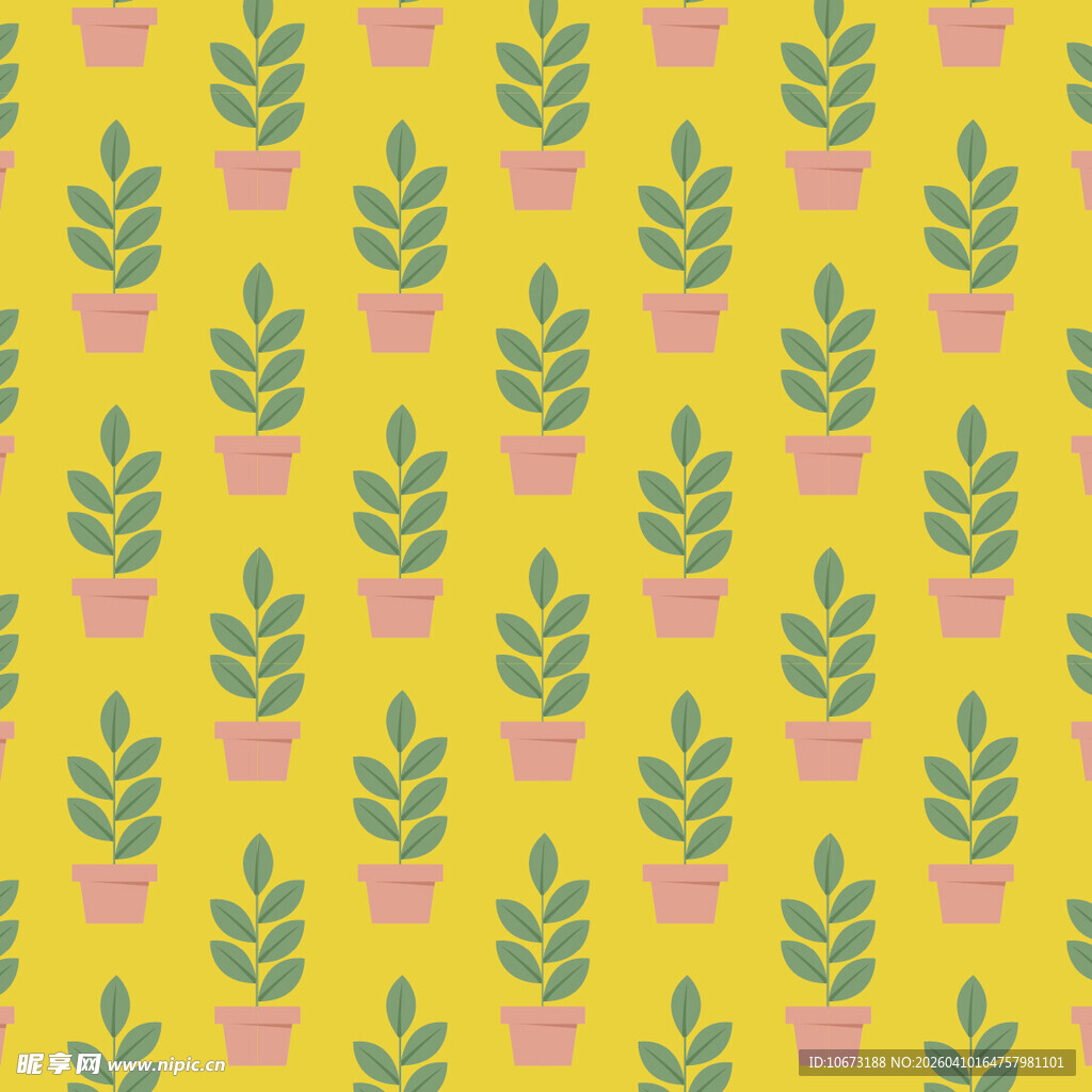 盆栽矢量图案背景