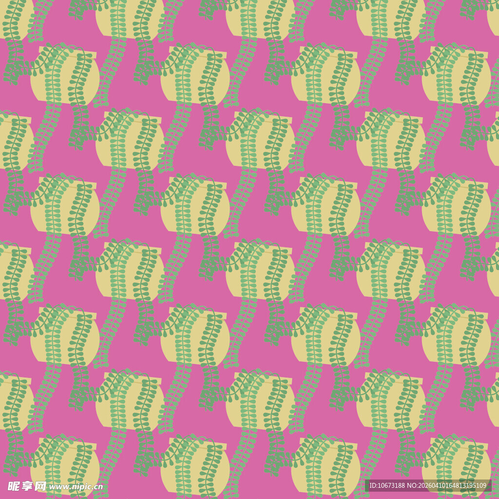 盆栽矢量图案背景