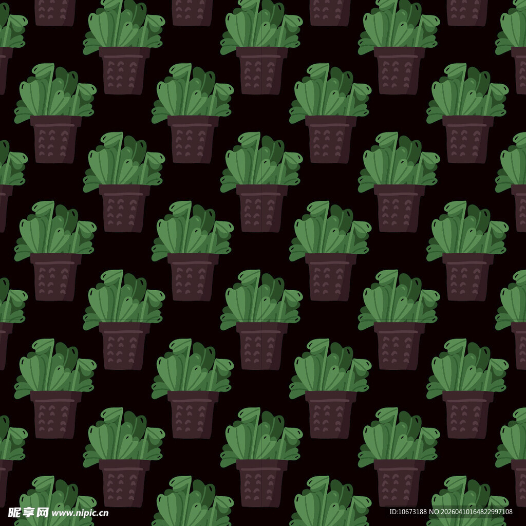 盆栽矢量图案背景
