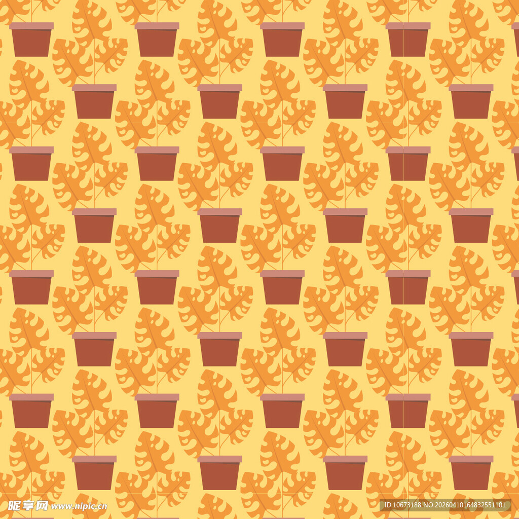 盆栽矢量图案背景