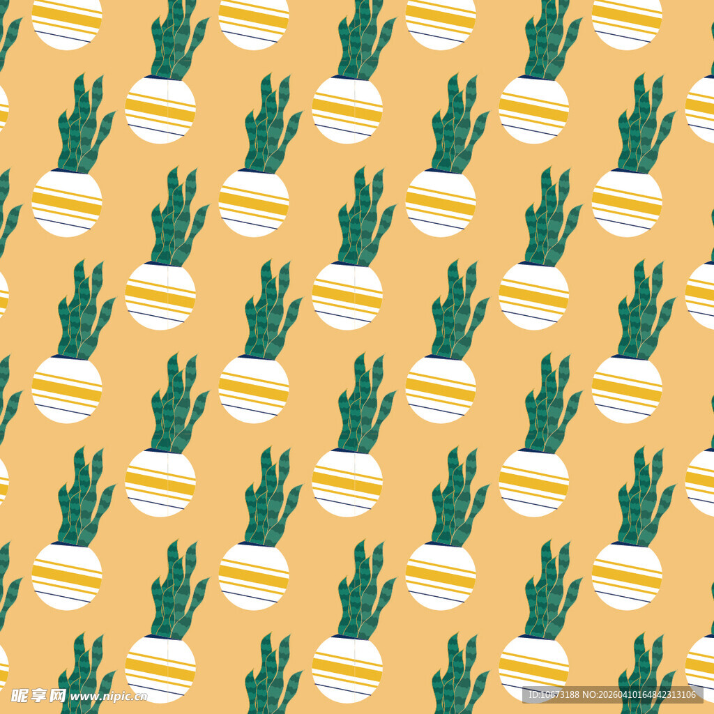 盆栽矢量图案背景