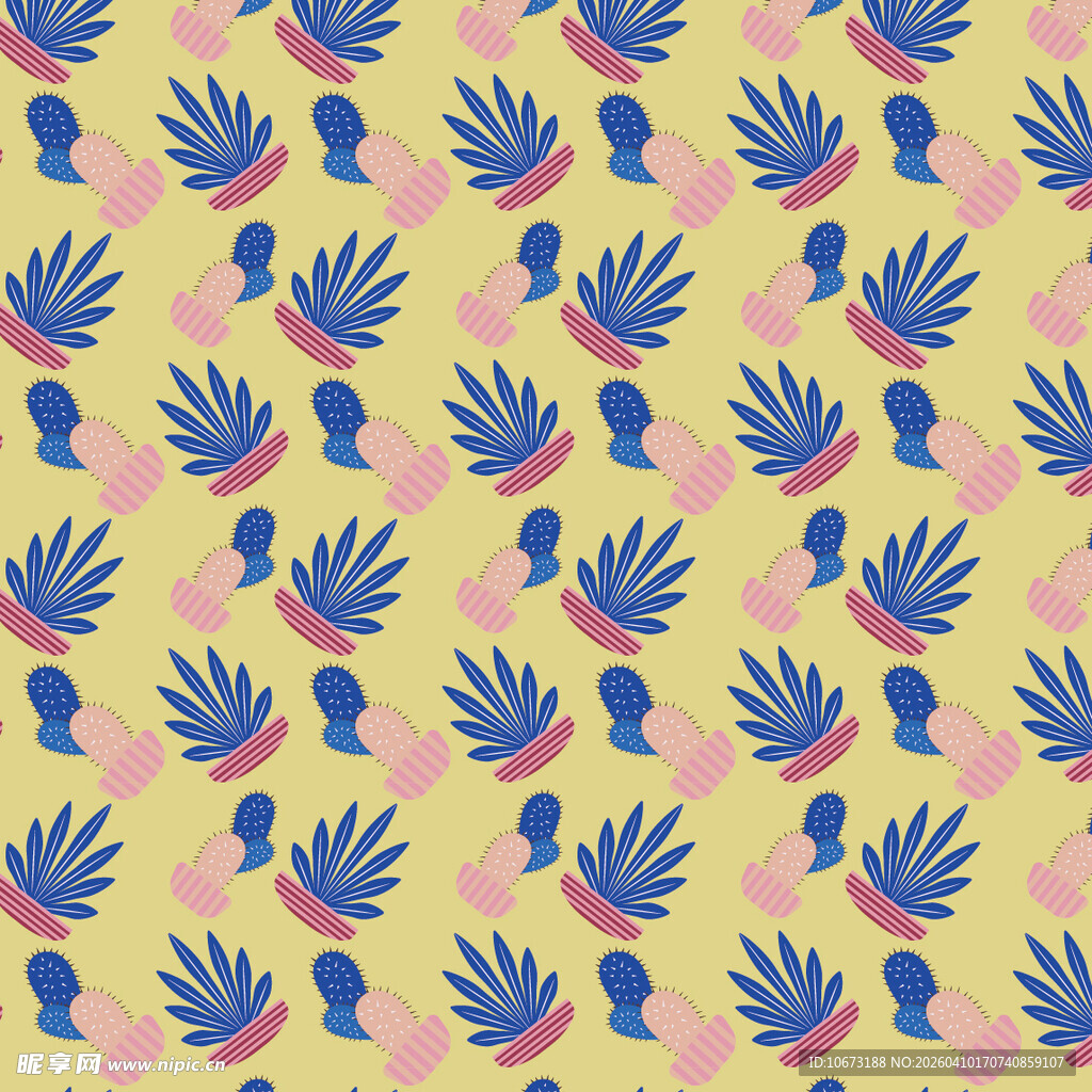 盆栽矢量图案背景