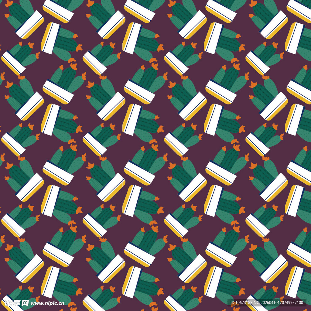 盆栽矢量图案背景